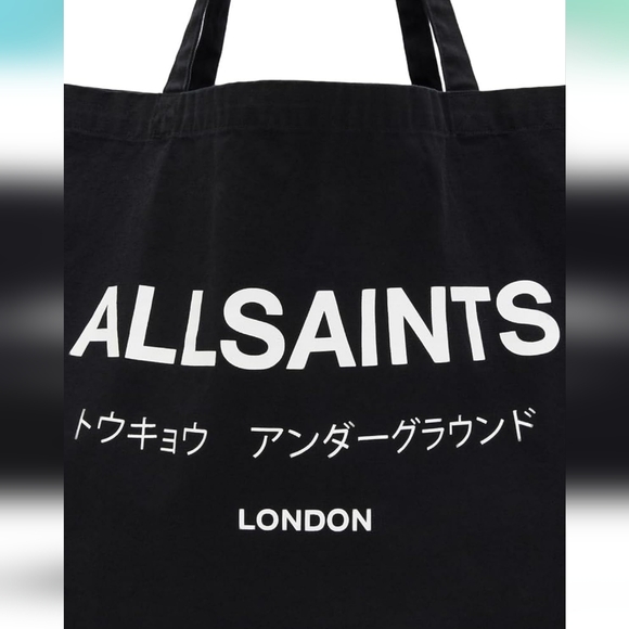 AllSaints UNDERGROUND Black Tote Bag Brand New - Picture 4 of 5